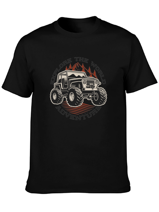 Explore the World Adventure Graphic Tee - Off Road Jeep Design