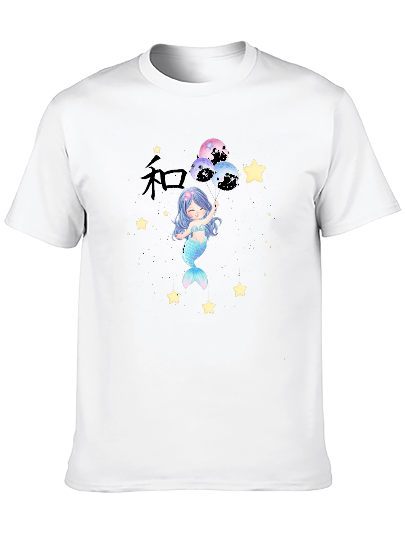 Mermaid Stars Black T-Shirt
