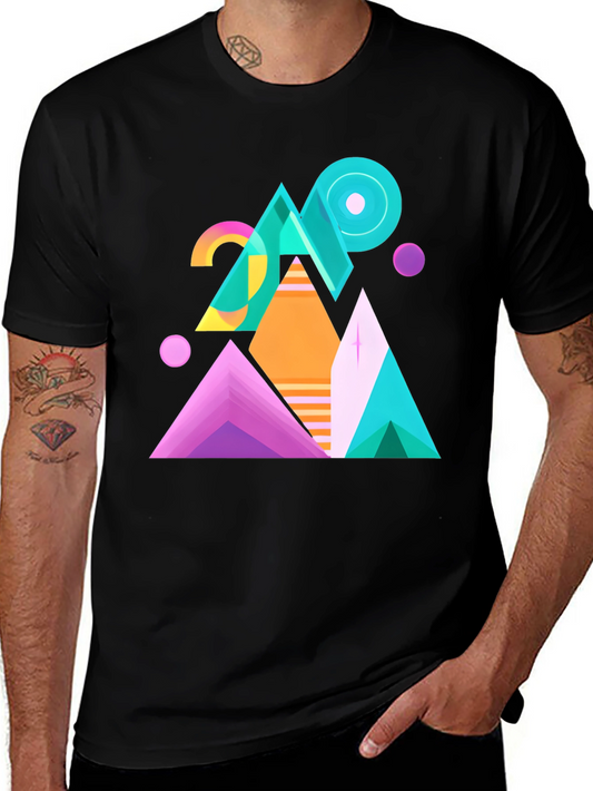 Abstract Geometric Triangle Graphic Tee - Modern Art Shirt