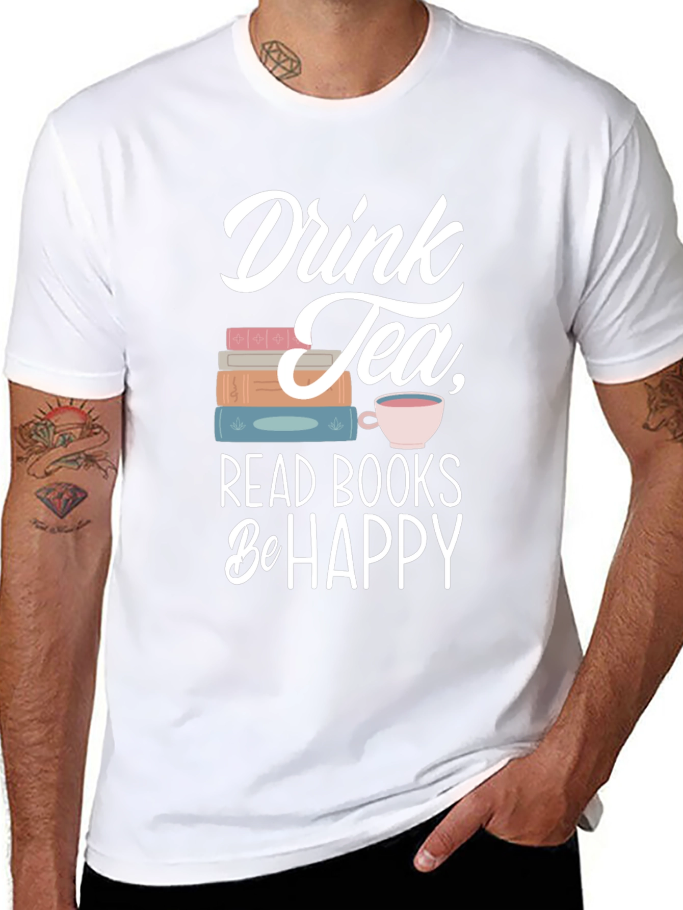 Drink Tea Read Books Be Happy T-Shirt