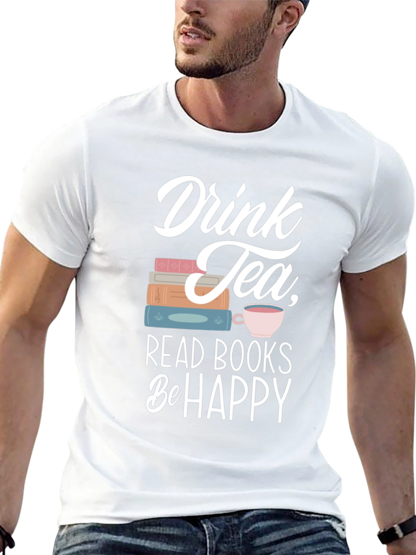 Drink Tea Read Books Be Happy T-Shirt