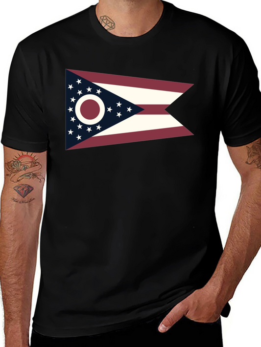 Ohio Flag Graphic Tee - Black Short Sleeve