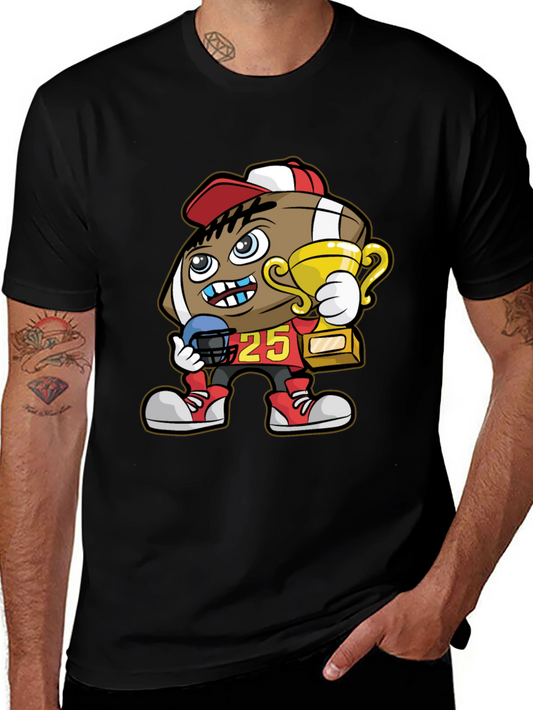 Football Cartoon Character Graphic Tee