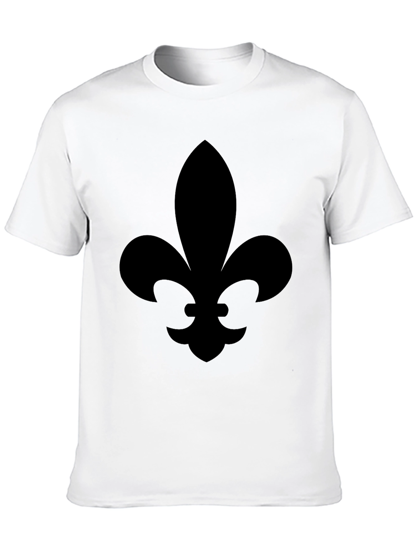 Mens Black Fleur-de-Lis Graphic T-Shirt
