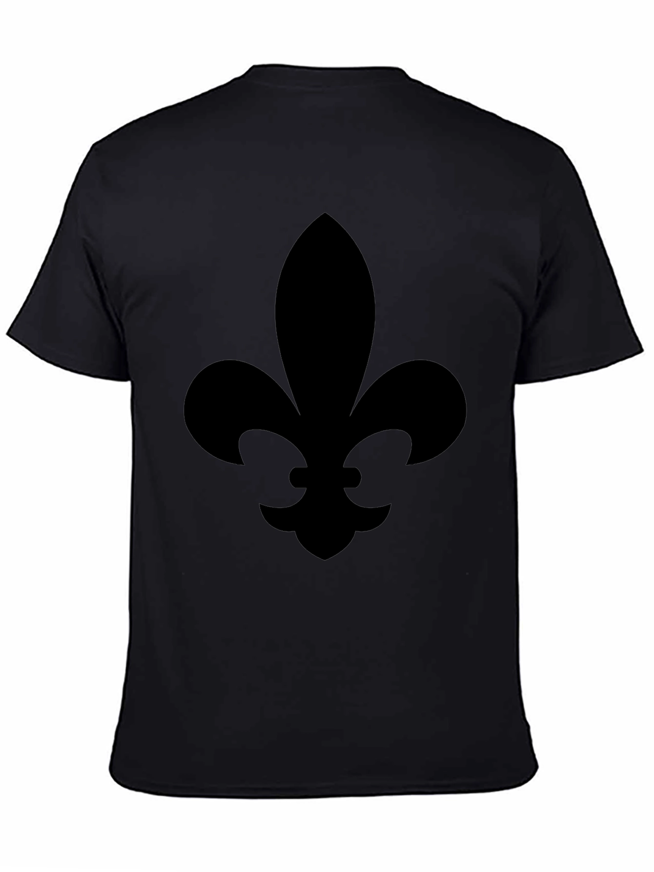 Mens Black Fleur-de-Lis Graphic T-Shirt