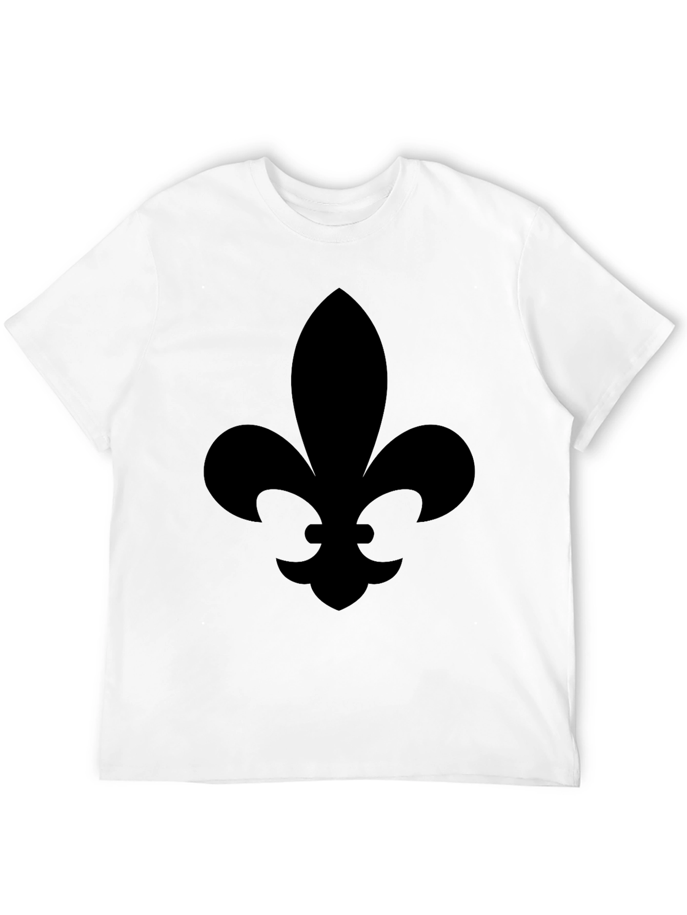 Mens Black Fleur-de-Lis Graphic T-Shirt