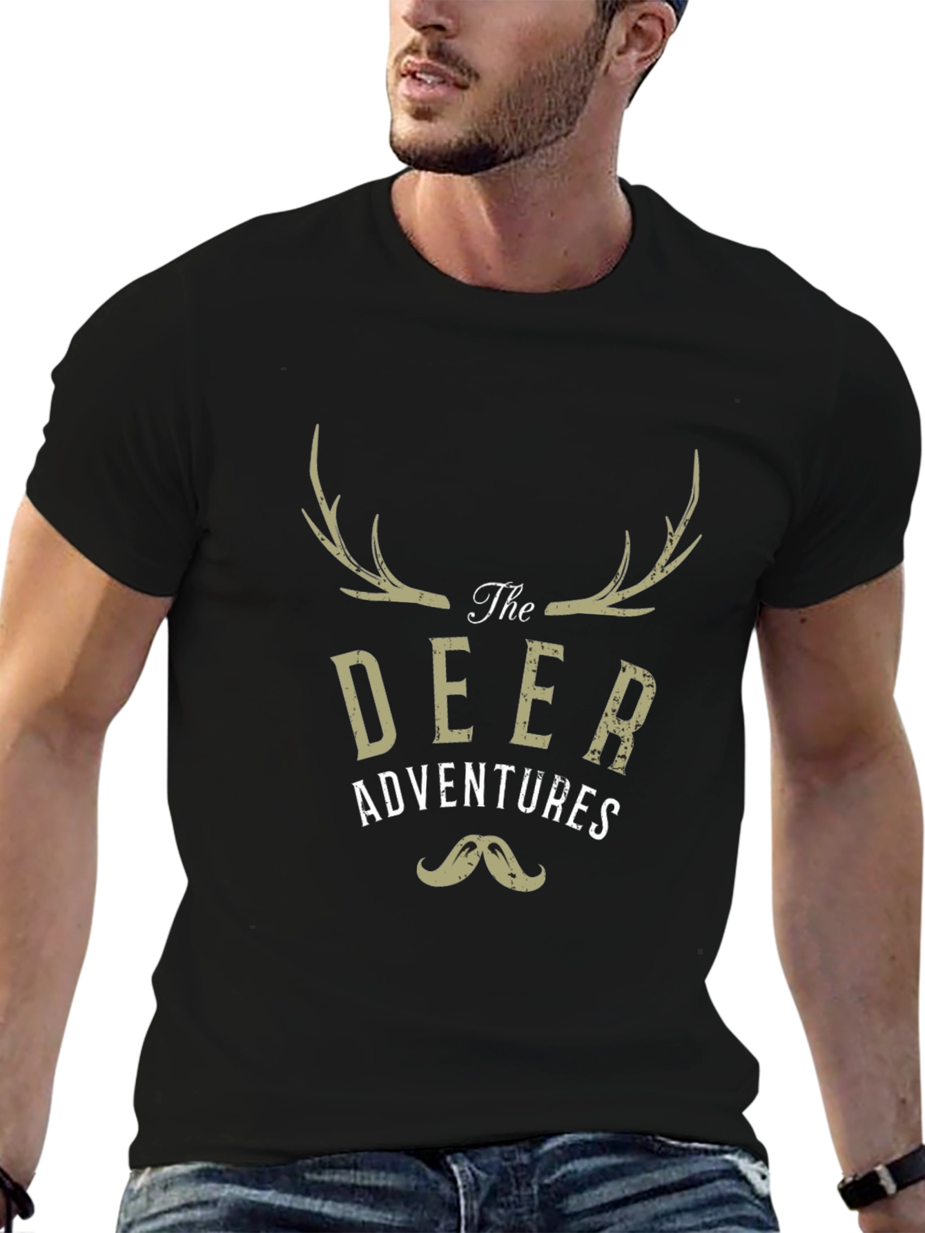 The Deer Adventures Graphic T-Shirt - Black