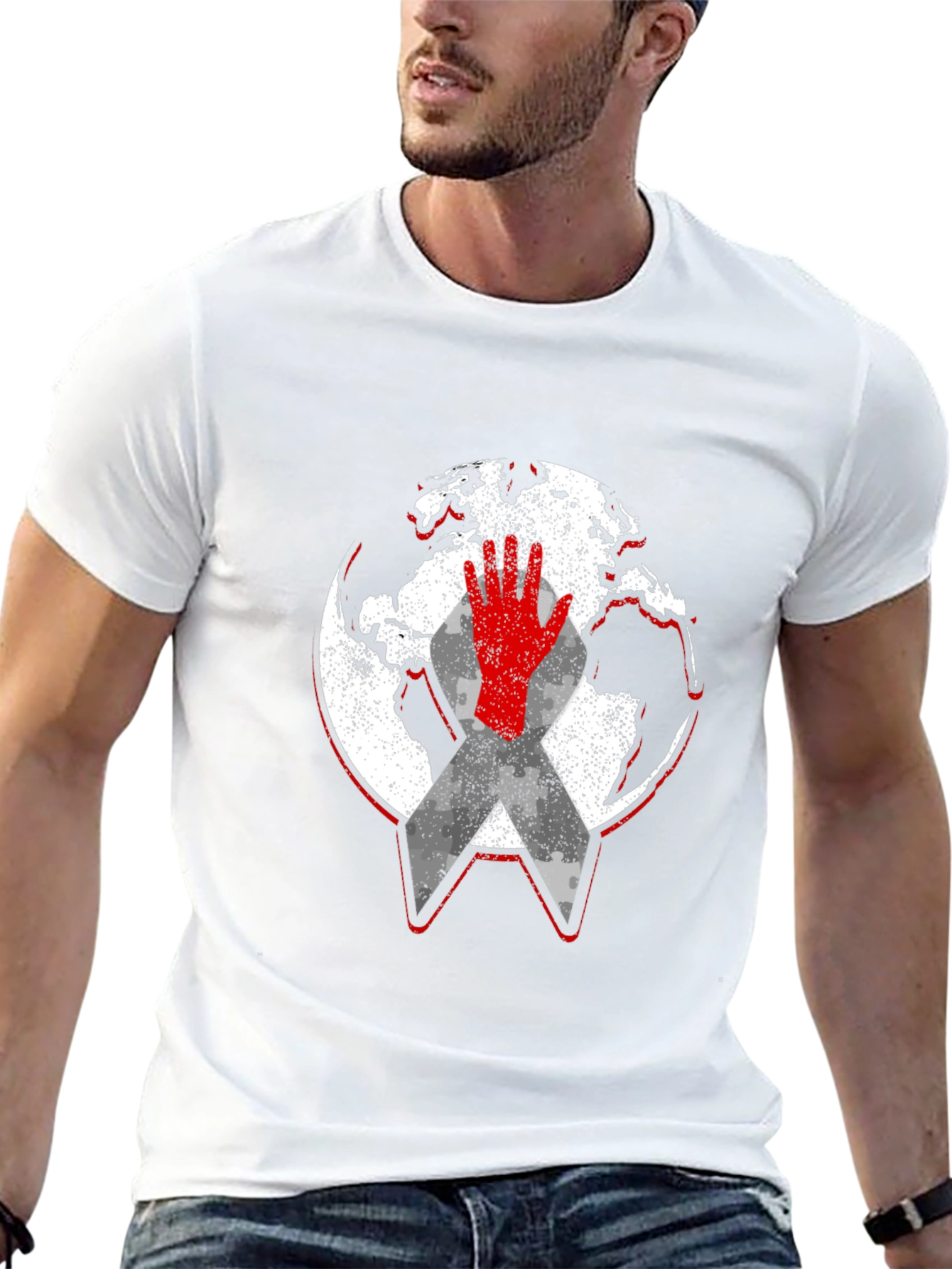 Global Awareness Graphic Tee - Black Cotton Comfort