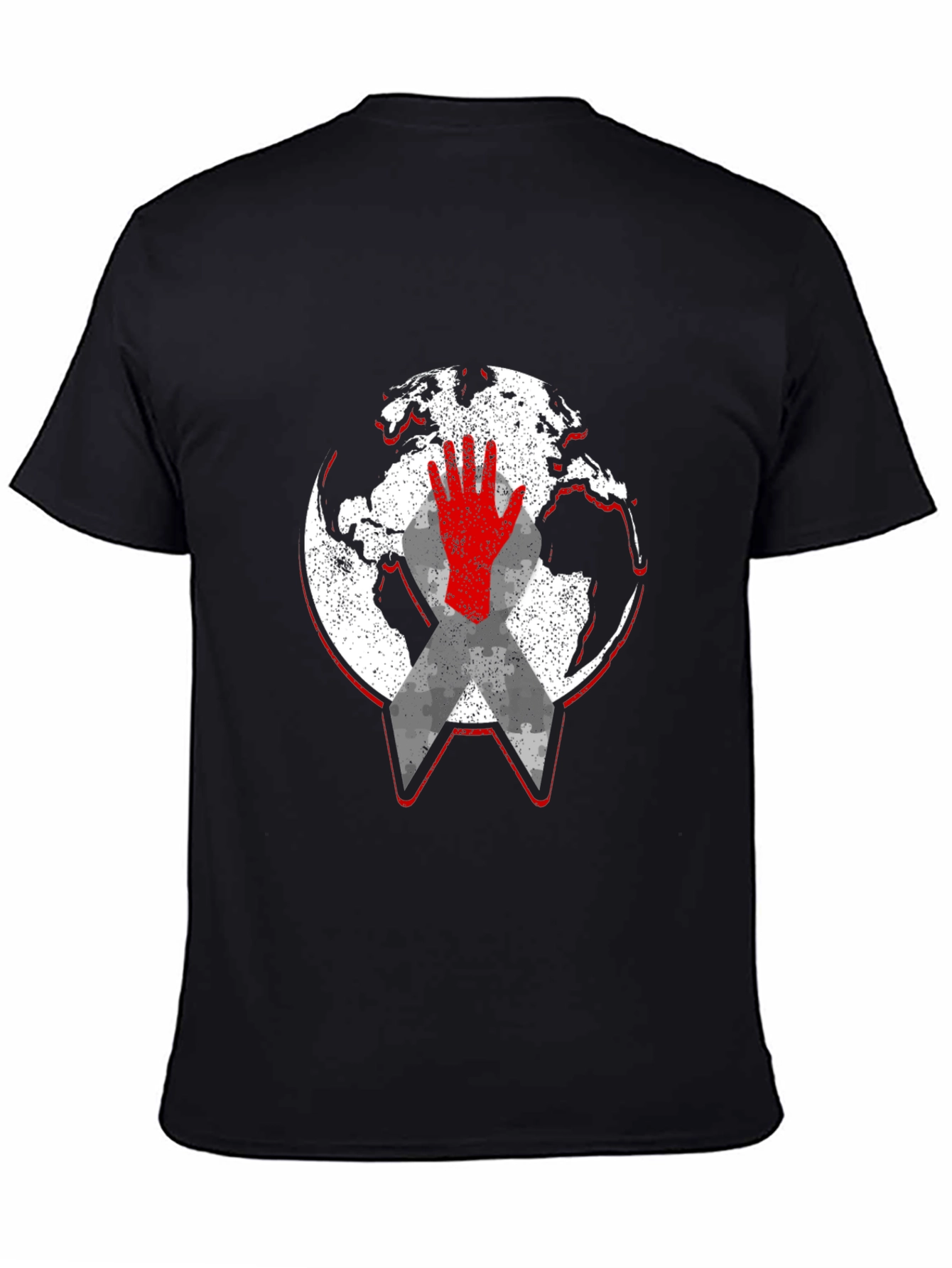 Global Awareness Graphic Tee - Black Cotton Comfort