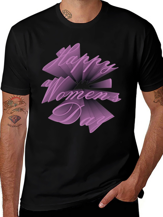 Happy Womens Day Black Graphic Tee