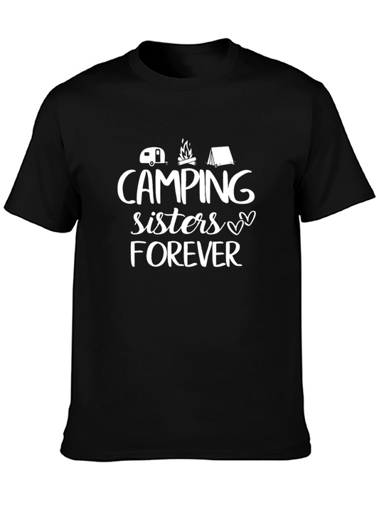 Camping Sisters Forever Black T-Shirt