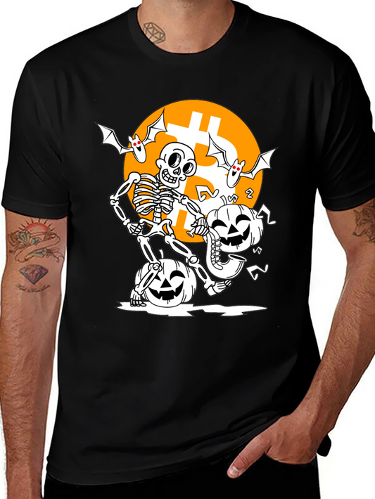 Bitcoin Halloween Skeleton T-Shirt