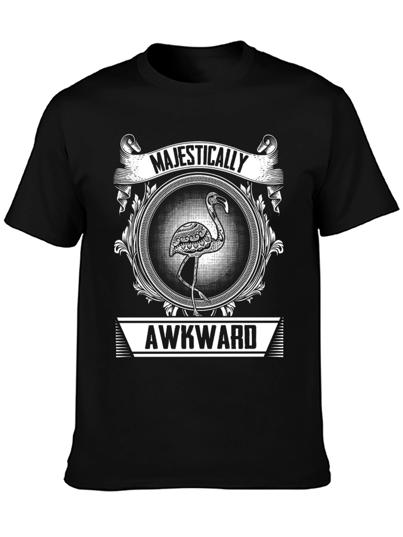 Majestically Awkward Flamingo Graphic T-Shirt