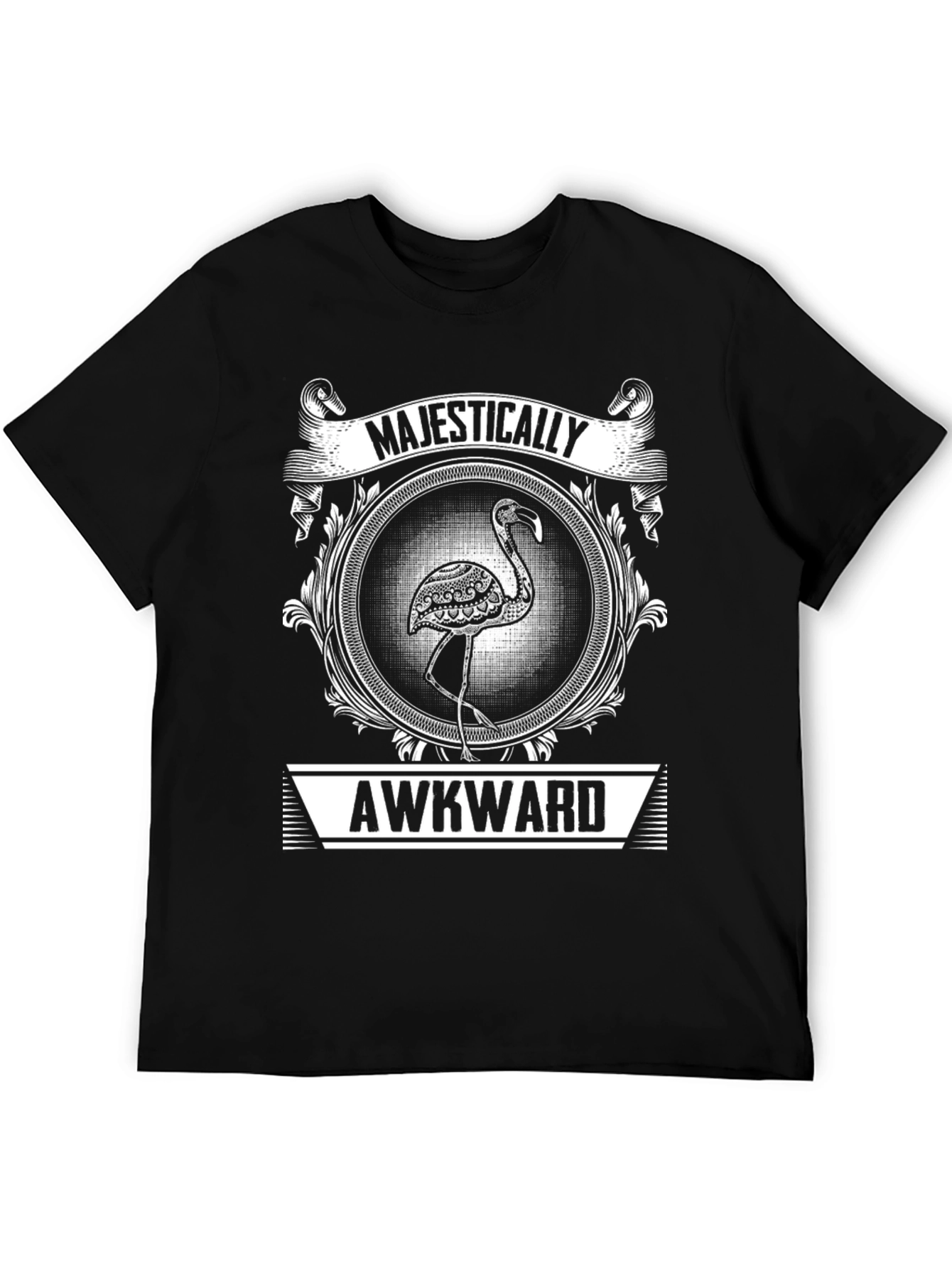 Majestically Awkward Flamingo Graphic T-Shirt