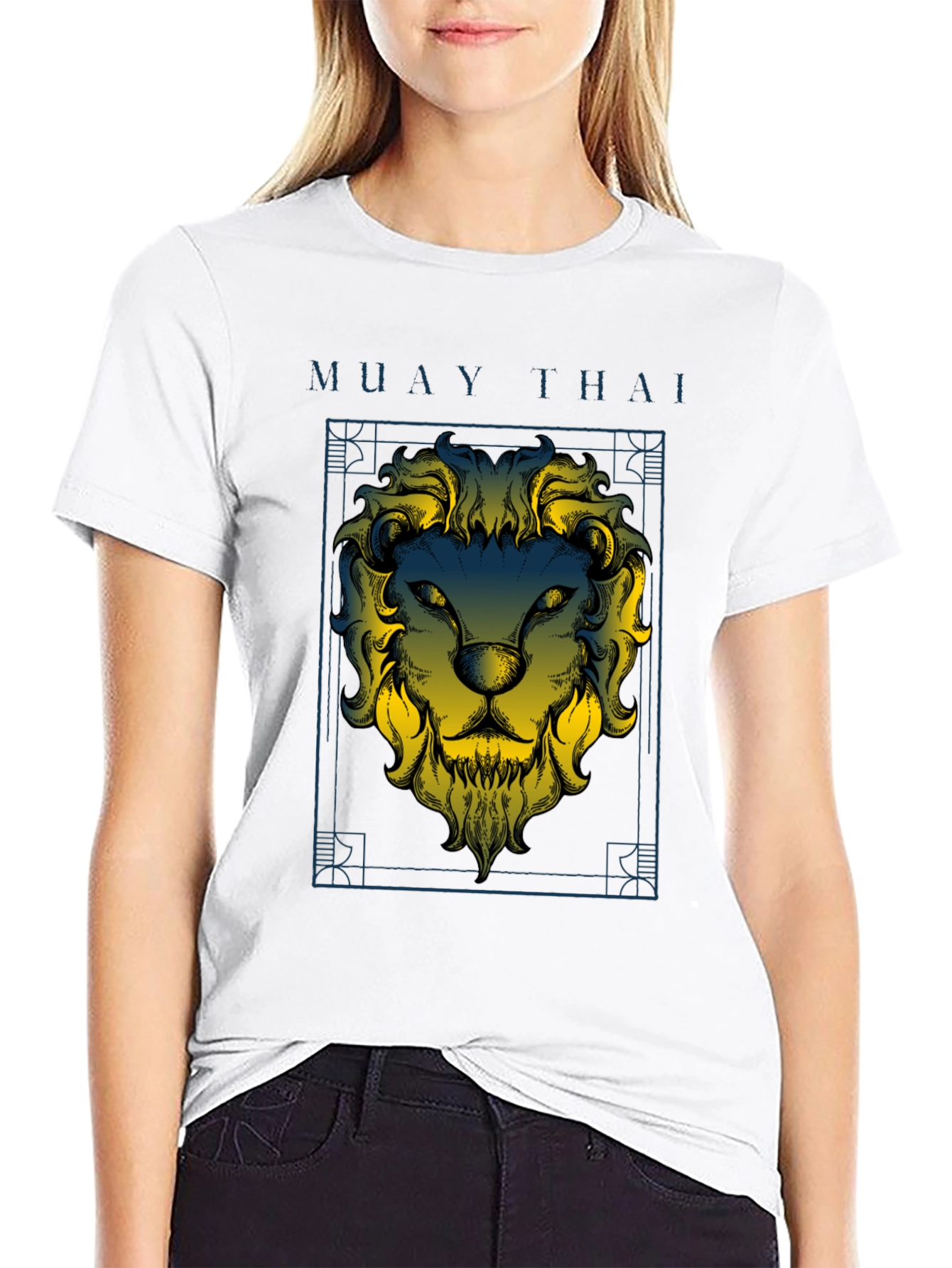 Muay Thai Lion Graphic Black T-Shirt