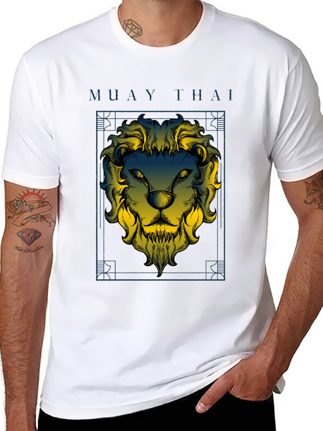 Muay Thai Lion Graphic Black T-Shirt