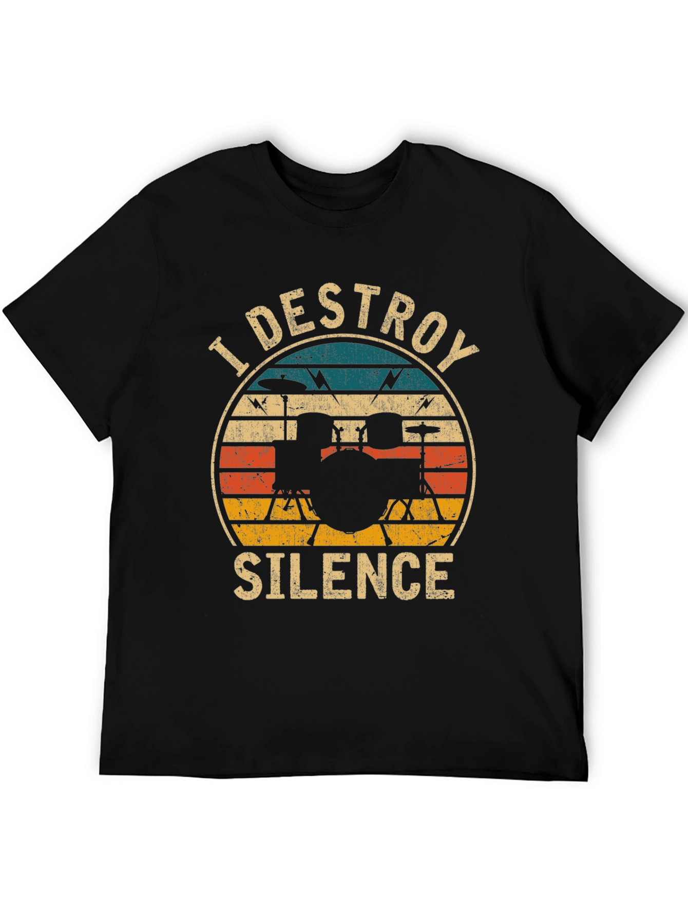 I Destroy Silence Drummer T-Shirt - Black