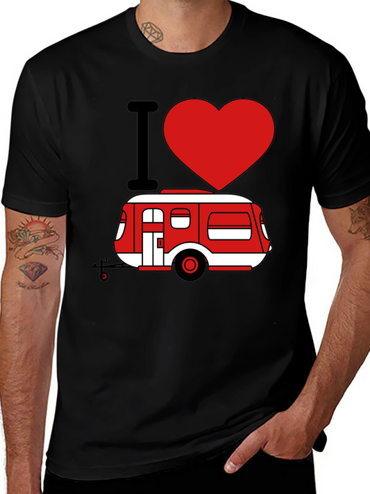 I Heart Camping T-Shirt - Red & White Camper Graphic