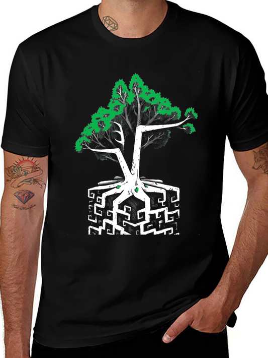 Abstract Tree Graphic T-Shirt
