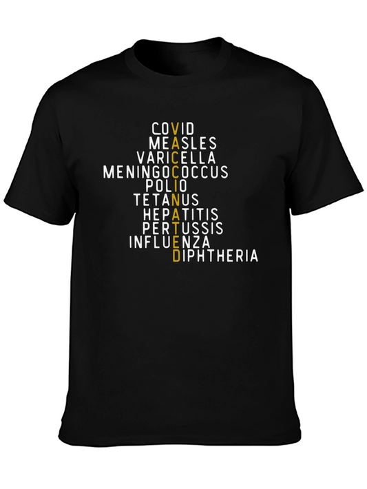 Vaccinated Diseases T-Shirt - Black