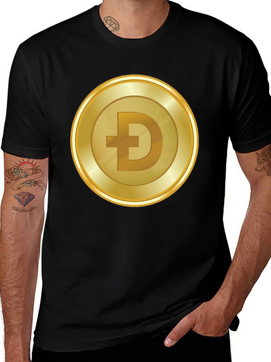 Dogecoin Gold Coin Black T-Shirt
