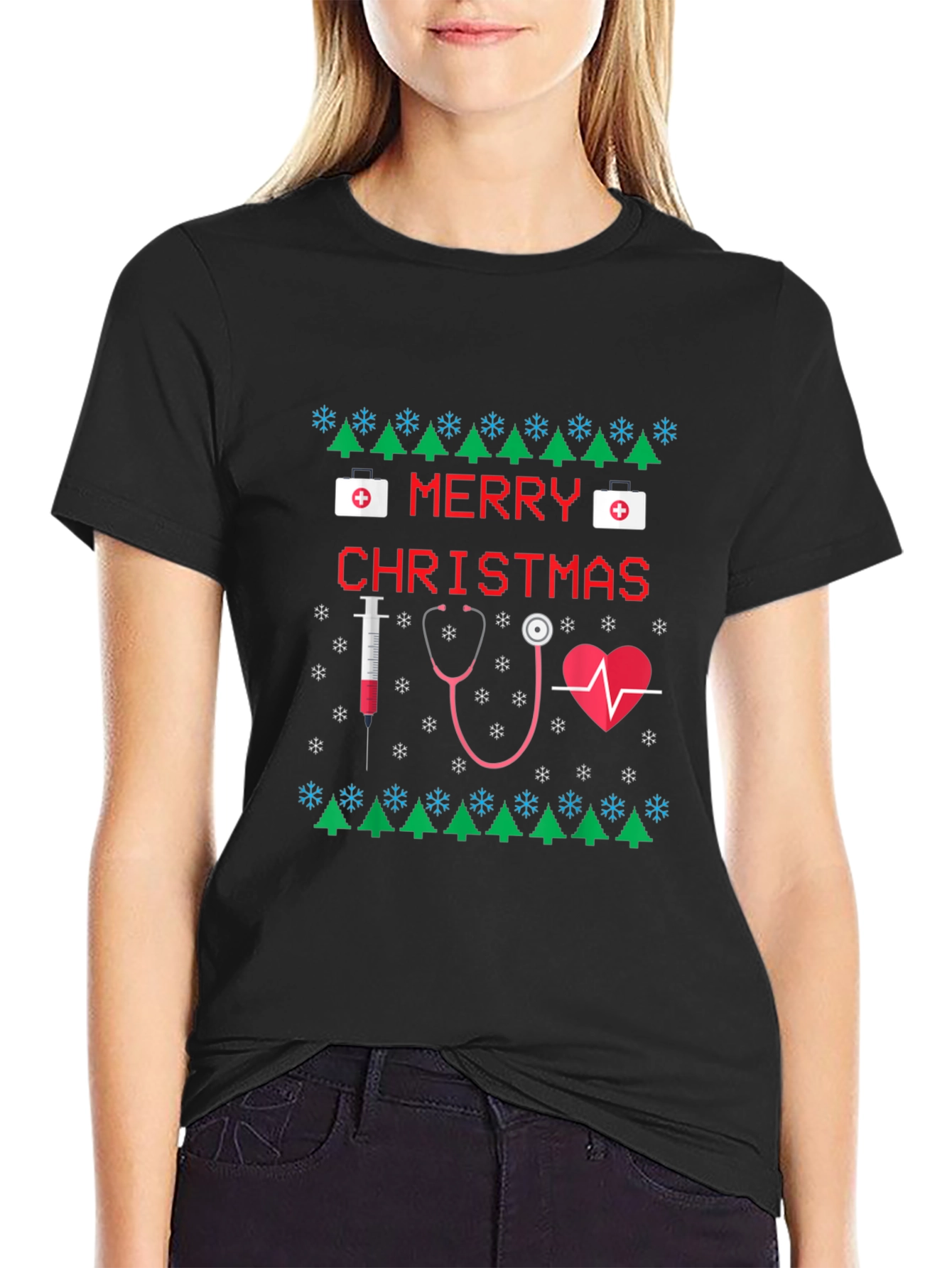 Nurse Christmas Ugly Sweater T-Shirt