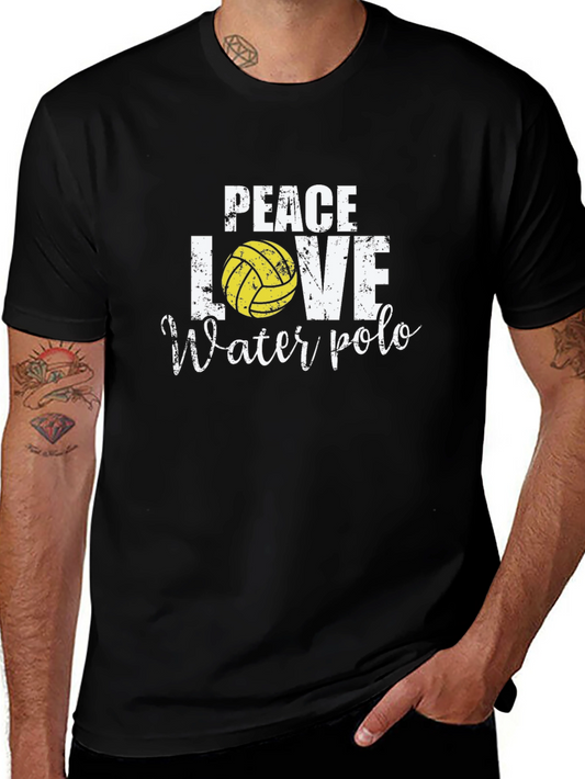 Peace Love Water Polo Black T-Shirt