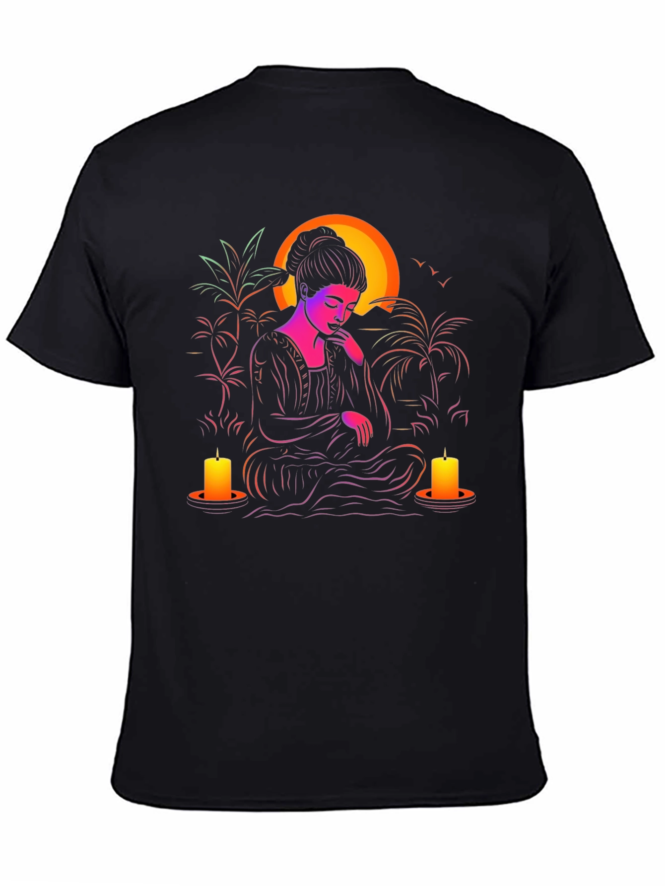 Meditative T-Shirt: Sunset Serenity Design
