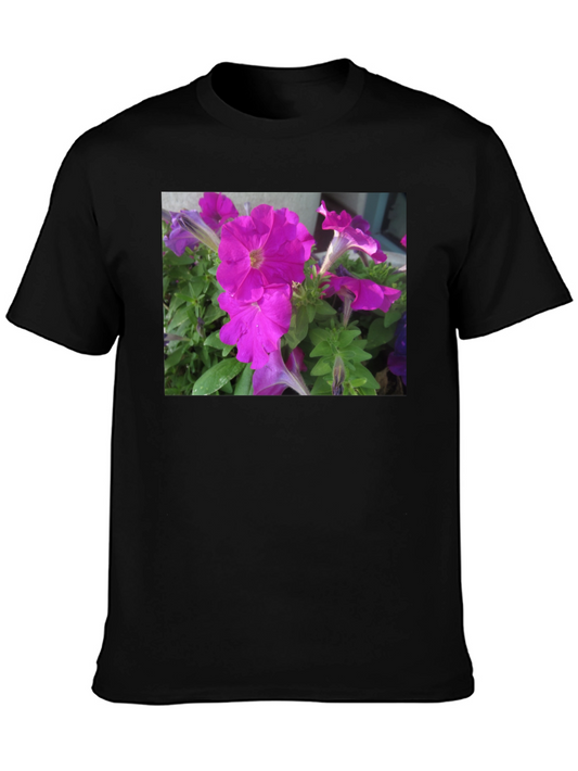 Floral Print Black T-Shirt - Stylish & Comfortable