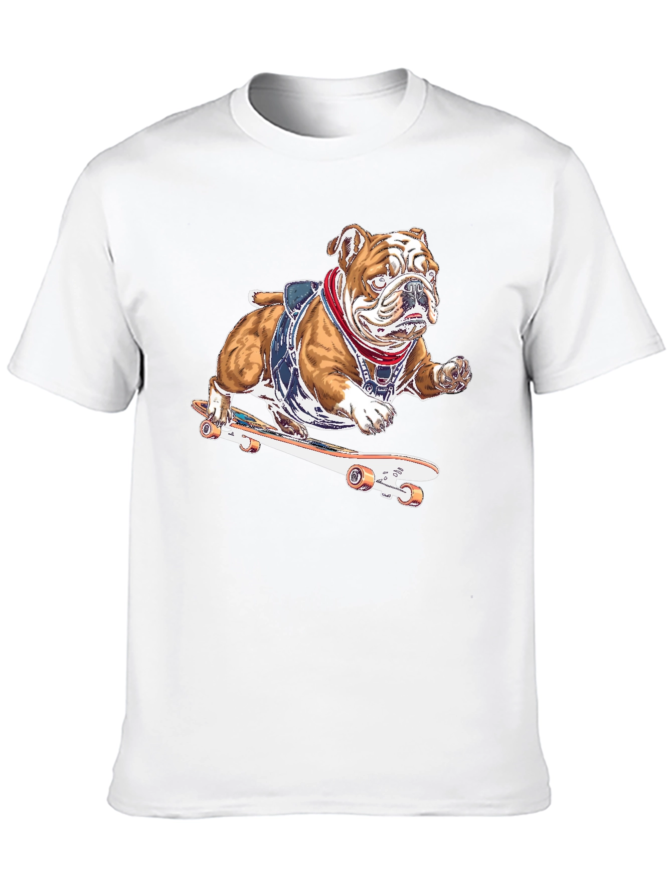 Bulldog Skateboarder Graphic T-Shirt