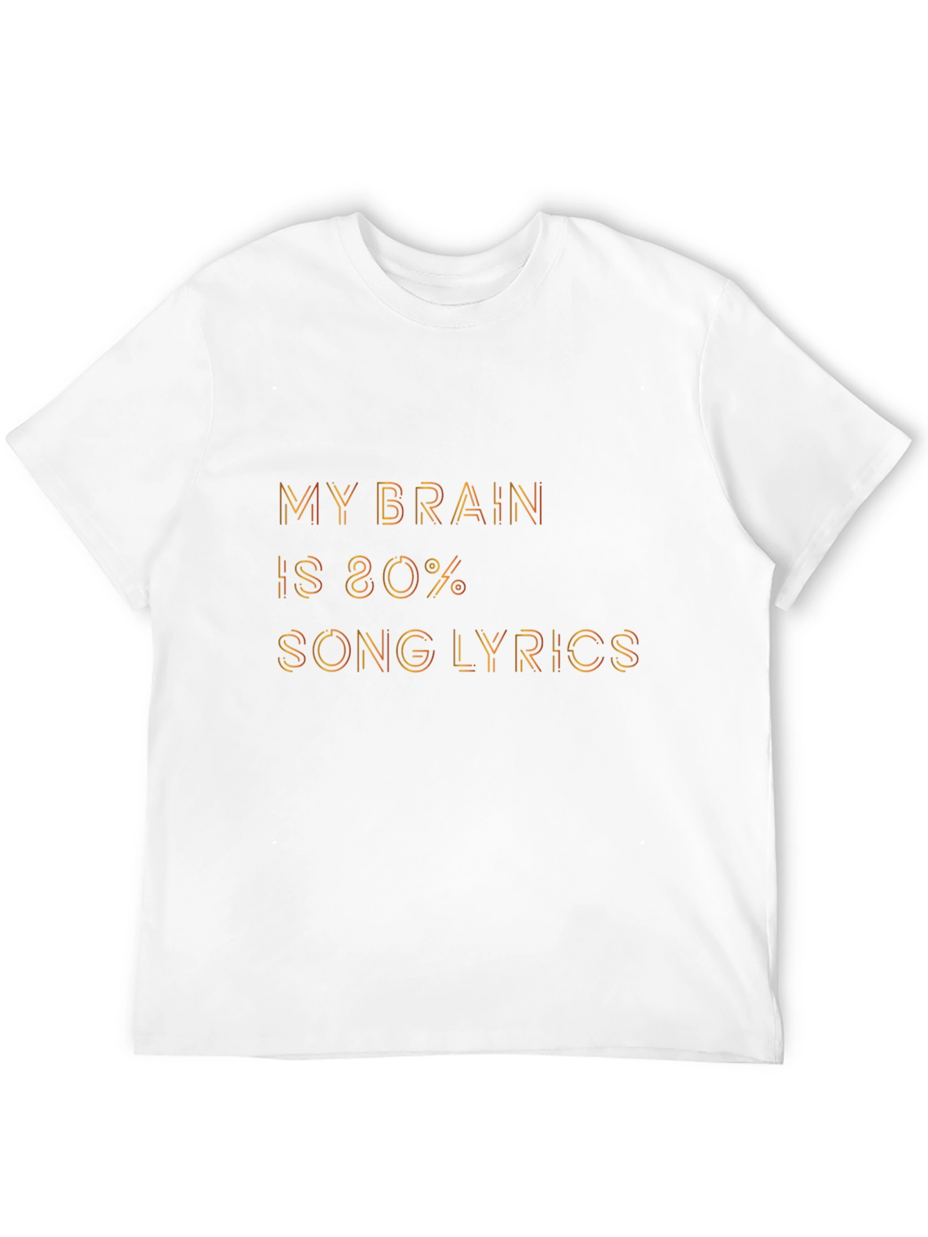 Brain 80% Song Lyrics Black Graphic Tee Shirt