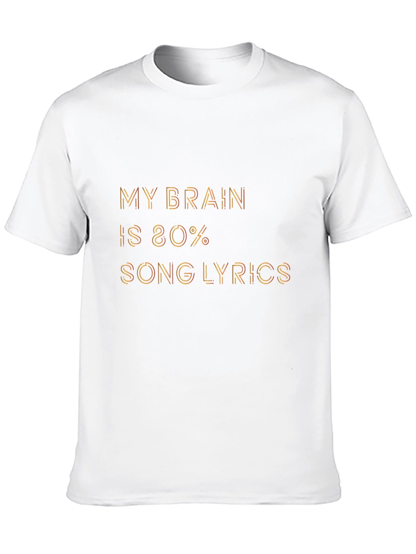 Brain 80% Song Lyrics Black Graphic Tee Shirt