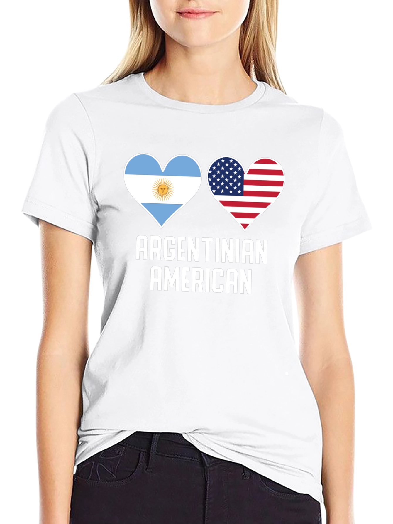 Argentinian American Heart Flag T-Shirt