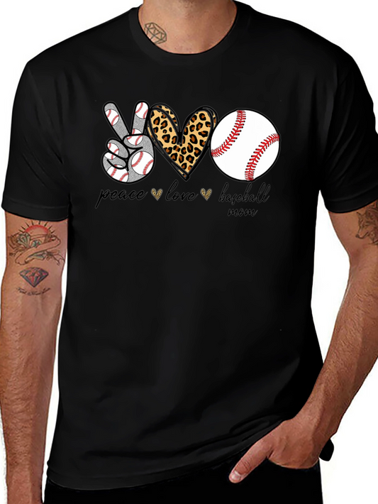 Peace Love Baseball Mom Tee