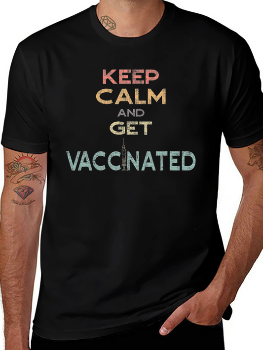 Keep Calm and Get Vaccinated Graphic Tee