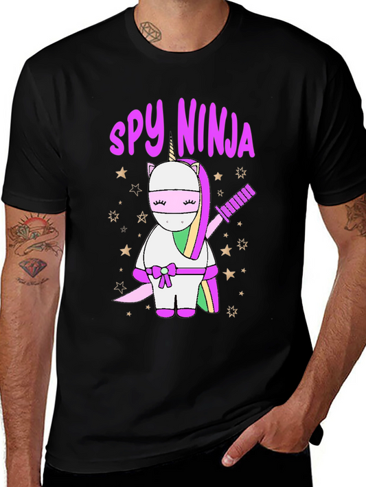 Spy Ninja Unicorn Graphic Tee - Novelty T-Shirt