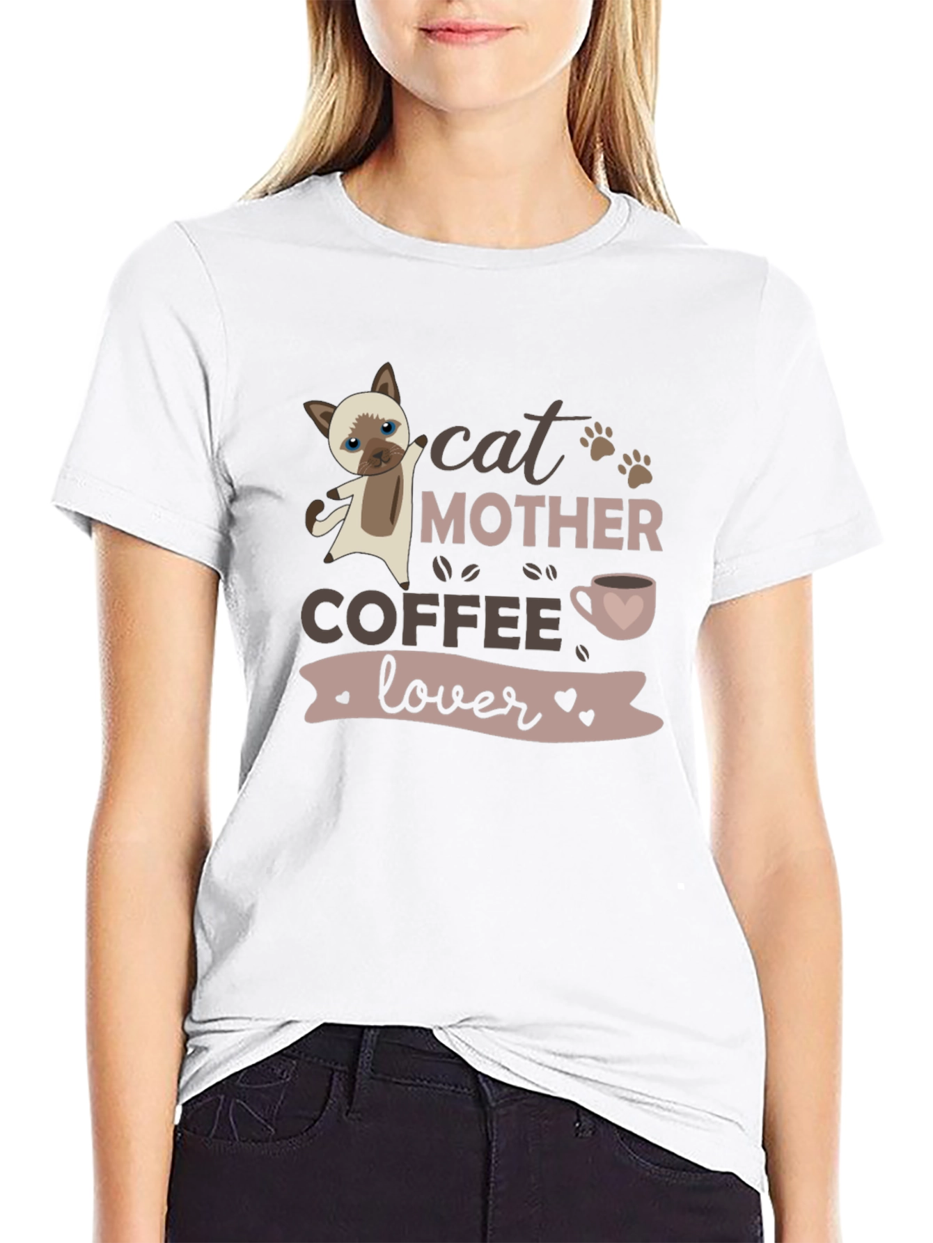 Cat Mother Coffee Lover Graphic T-Shirt