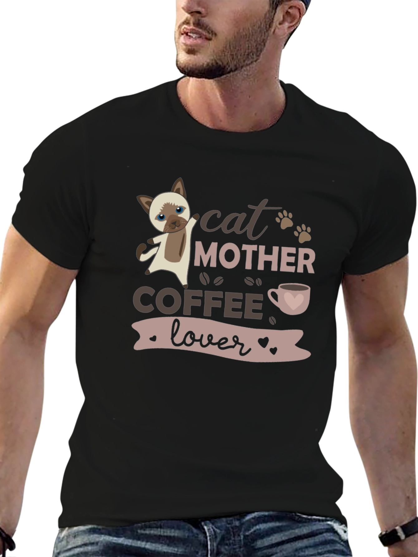Cat Mother Coffee Lover Graphic T-Shirt