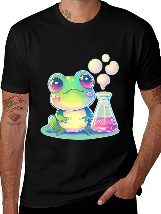 Frog Chemist Graphic Tee - Science Cartoon Shirt
