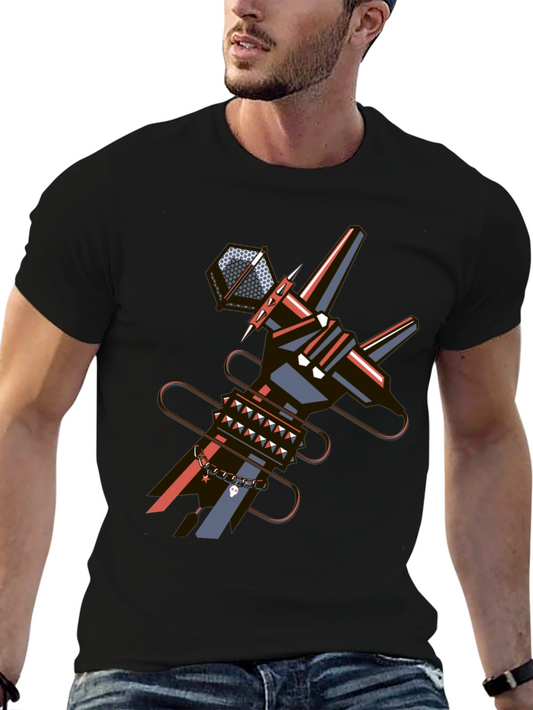 Abstract Punk Graphic Tee - Edgy Style
