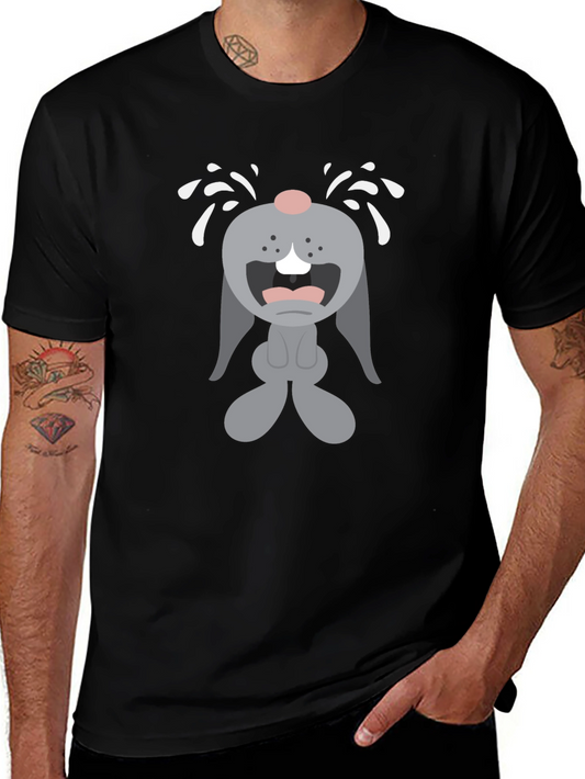 Crybaby Bunny Graphic Tee - Black Cotton T-Shirt