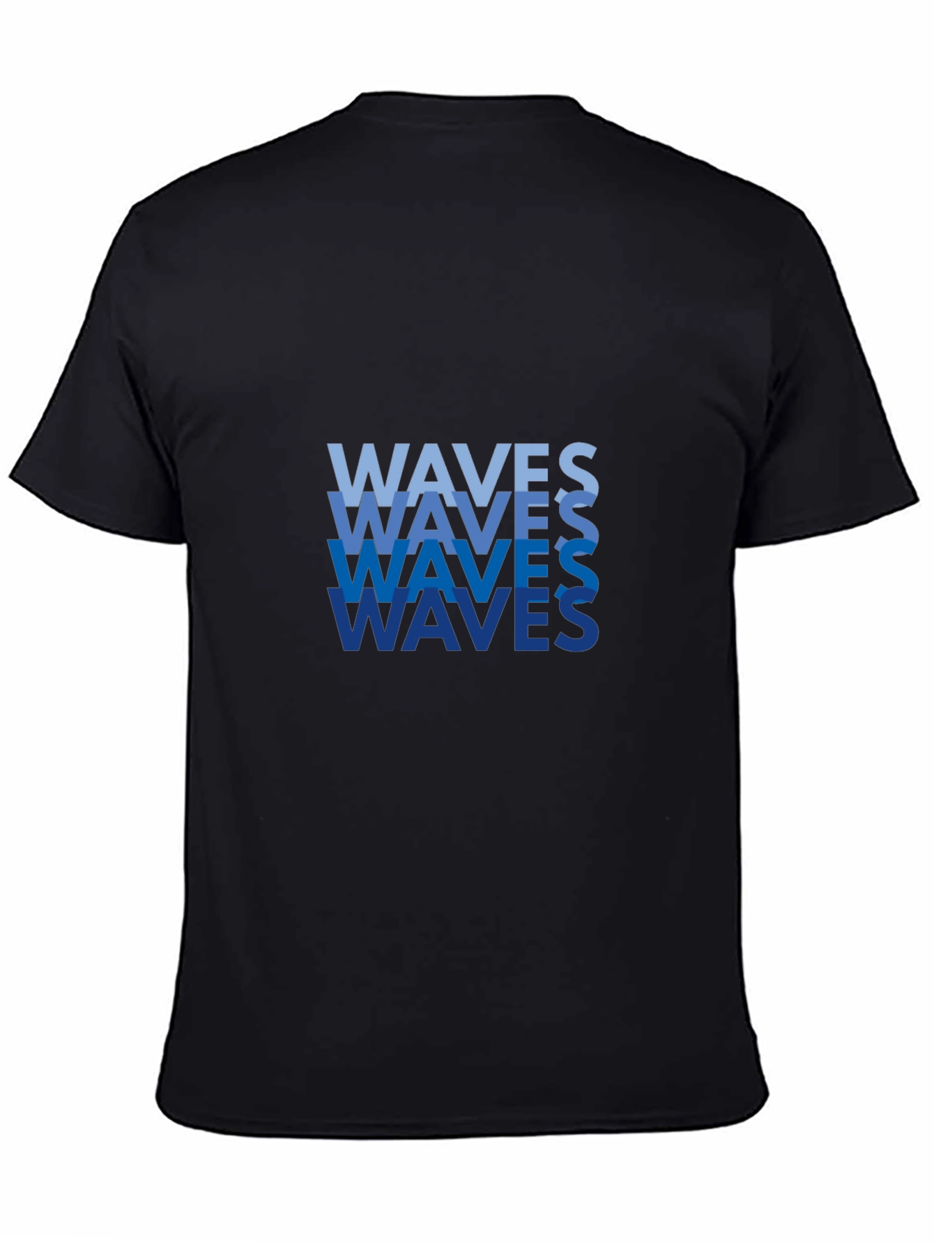 Waves Graphic Tee - Stylish Black Cotton T-Shirt