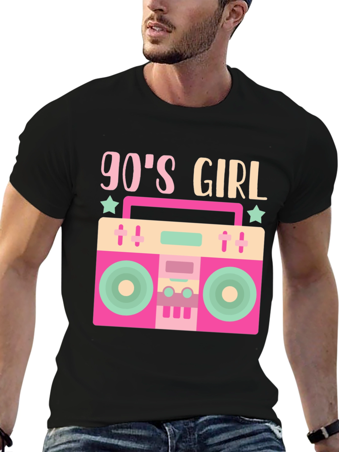 90s Girl Boombox Tee - Retro Style