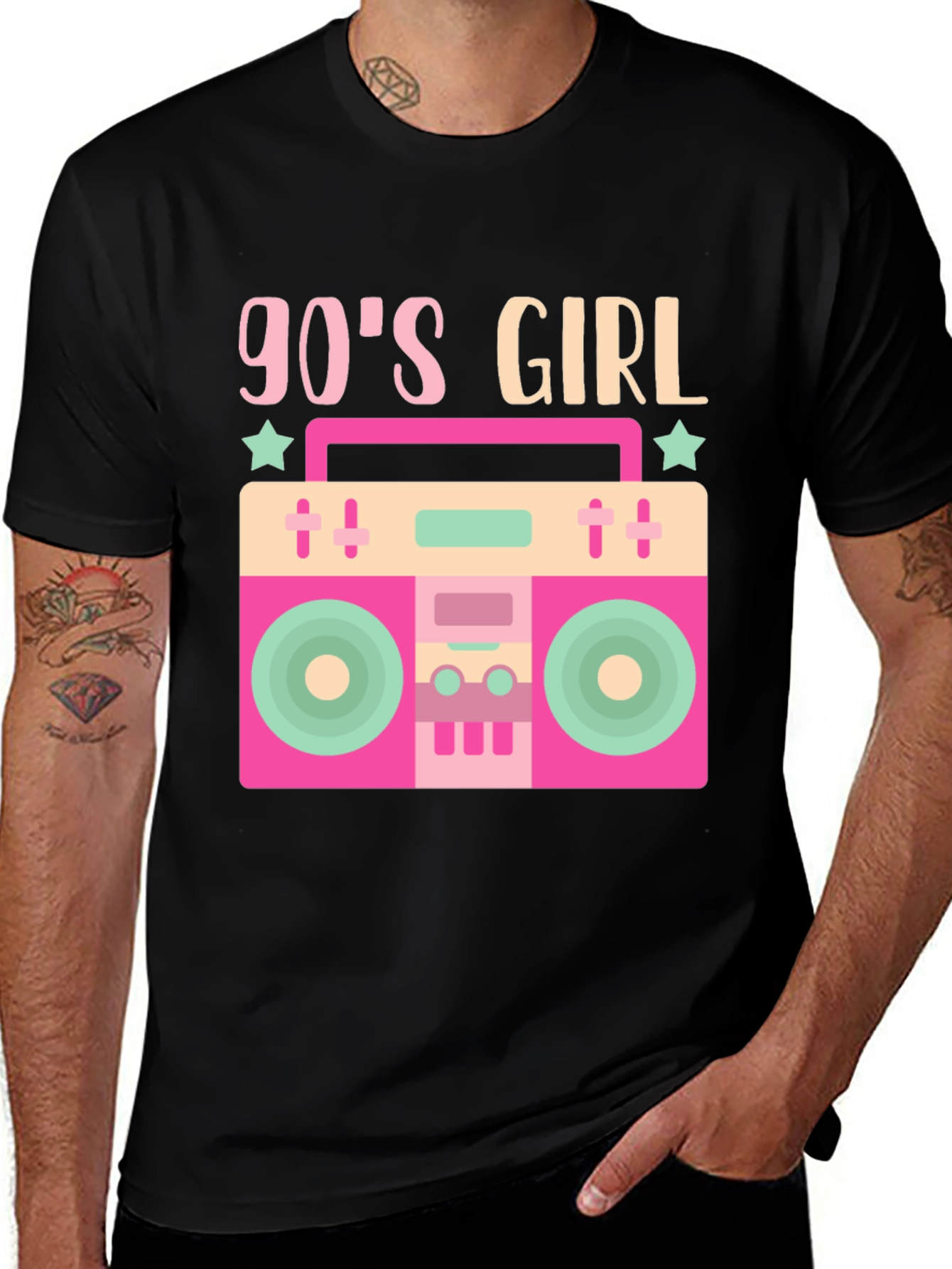 90s Girl Boombox Tee - Retro Style