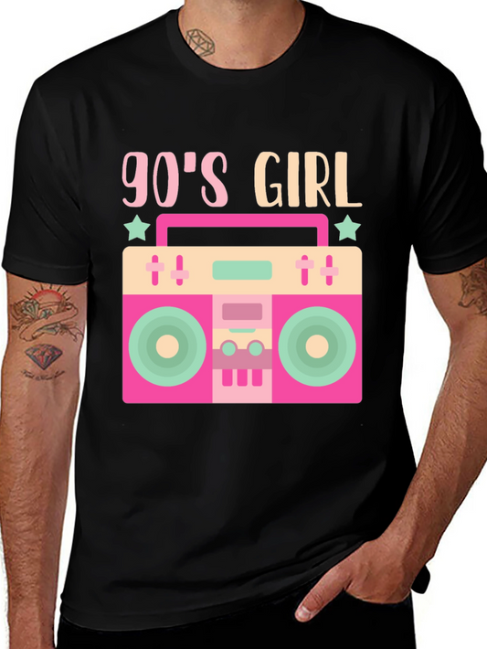90s Girl Boombox Tee - Retro Style