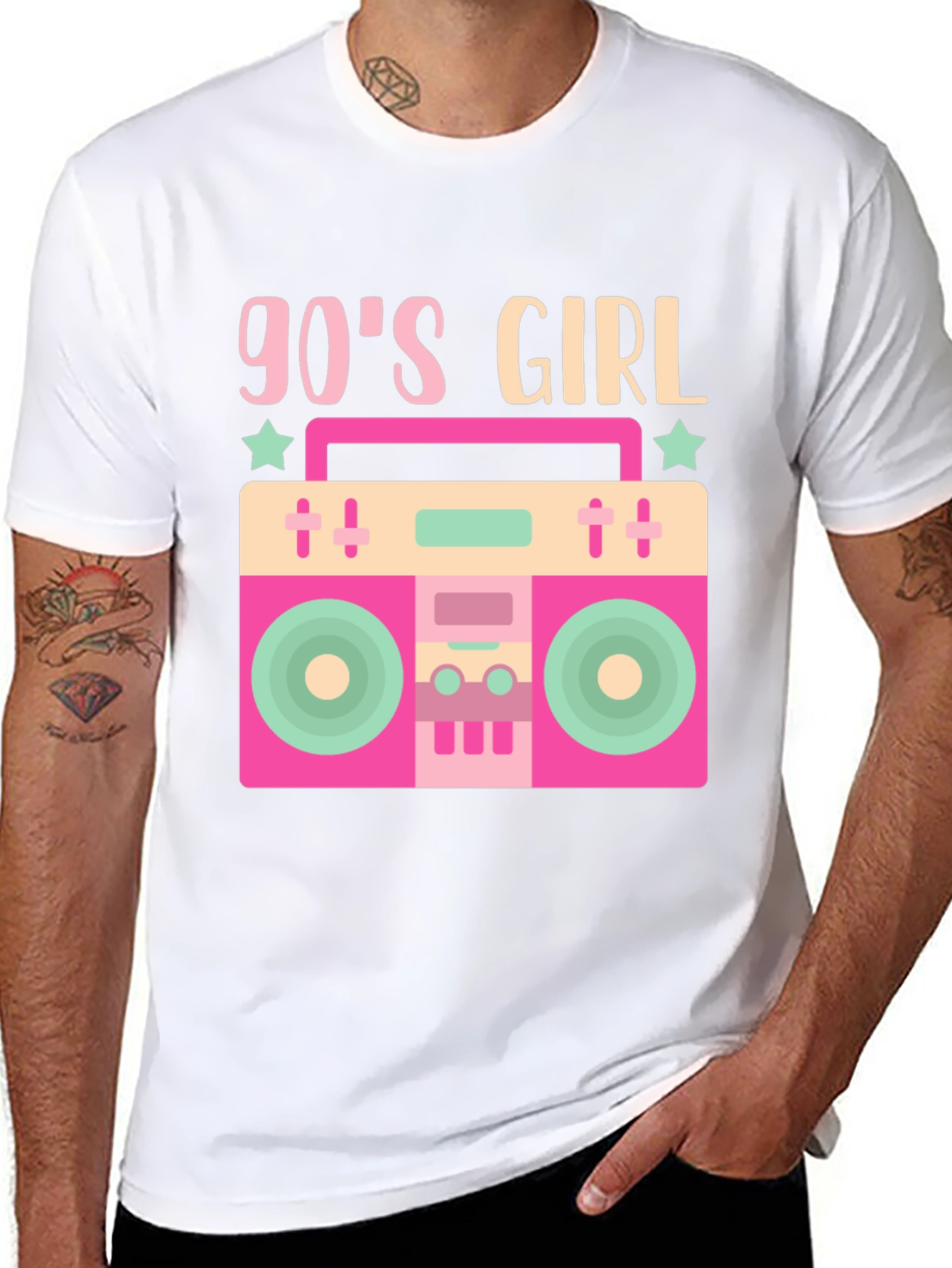 90s Girl Boombox Tee - Retro Style