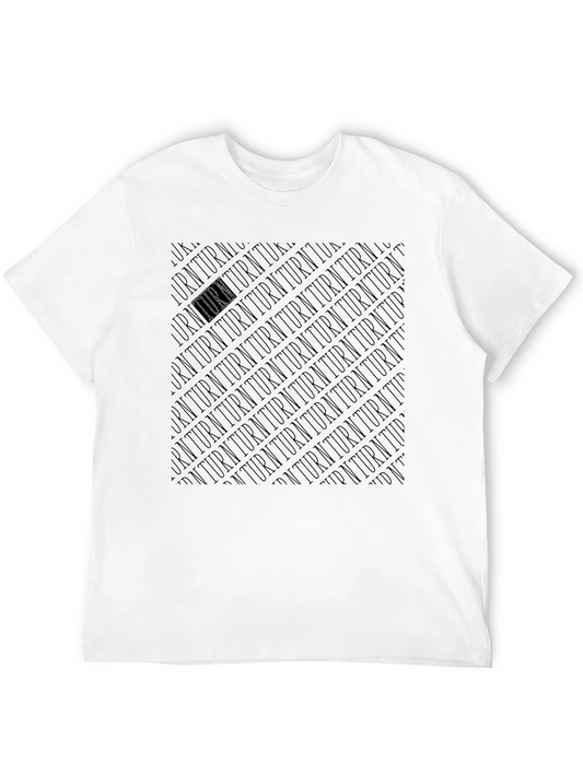 Black Turn Graphic Tee - Modern Style