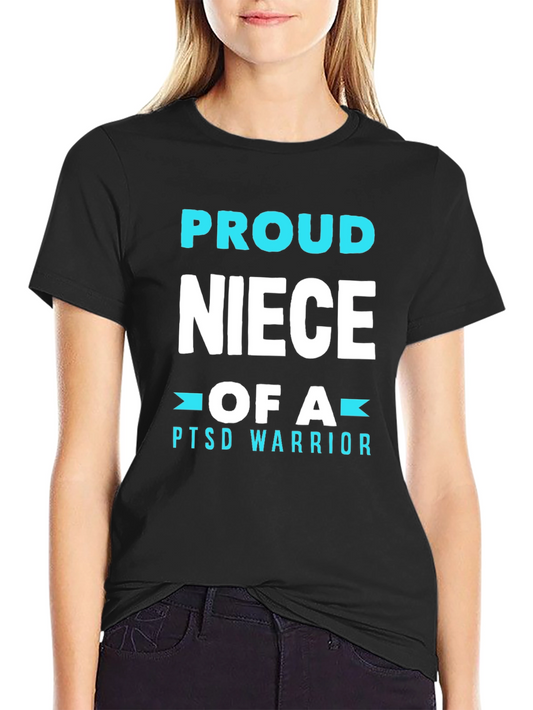 Proud Niece of a PTSD Warrior T-Shirt - Black