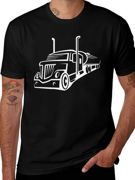 Trucker Tee - Bold Semi Truck Graphic T-Shirt