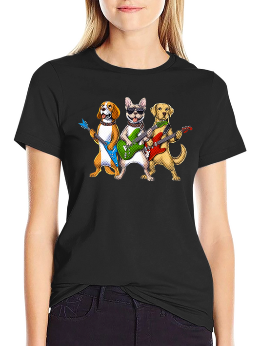 Dog Rock Band T-Shirt - Funny Musician Tee